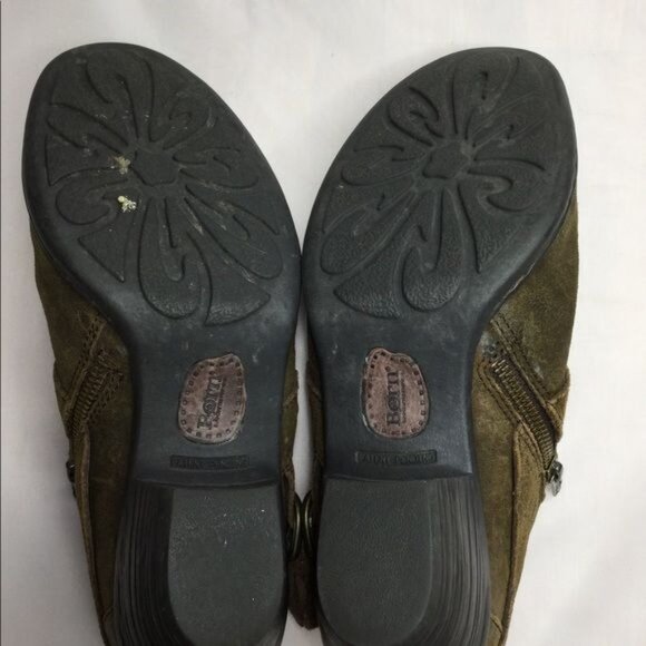 Born Womens Leather Booties Buckle Zipper Detail Size 7.5 Grunge Distressed Look - Picture 11 of 11